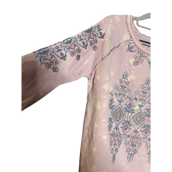 Sundance embroidered lavender purple boho bell sleeve sweater top - Picture 4 of 7
